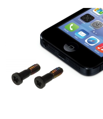 KIT SET 2 VITI PENTALOBO NERE PER APPLE IPHONE 5 RIPARAZIONE RICAMBIO KIT SET 2 VITI PENTALOBO NERE PER APPLE IPHONE 5 RIPARAZIONE RICAMBIO