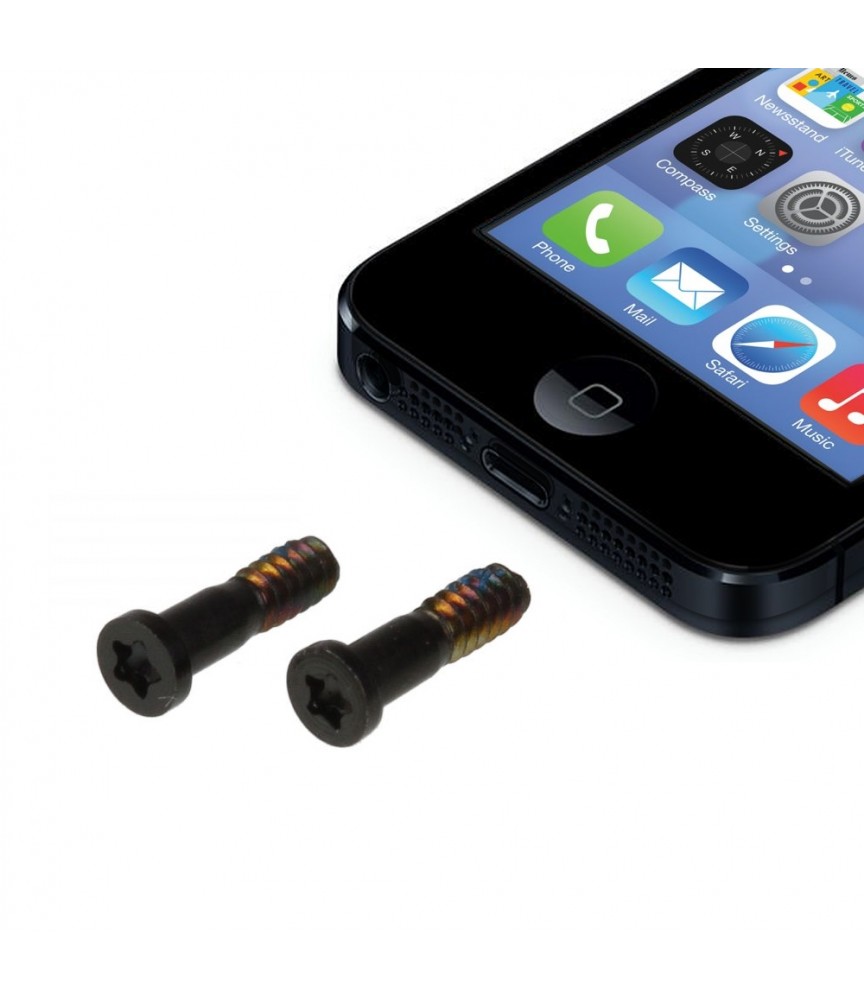 KIT SET 2 VITI PENTALOBO NERE PER APPLE IPHONE 5 RIPARAZIONE RICAMBIO KIT SET 2 VITI PENTALOBO NERE PER APPLE IPHONE 5 RIPARAZIONE RICAMBIO