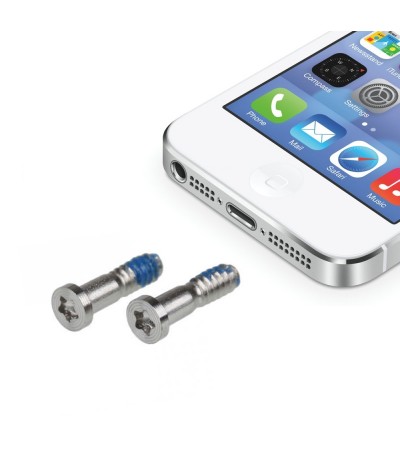 KIT SET 2 VITI PENTALOBO SILVER PER APPLE IPHONE 5 RIPARAZIONE RICAMBIO KIT SET 2 VITI PENTALOBO SILVER PER APPLE IPHONE 5 RIPARAZIONE RICAMBIO