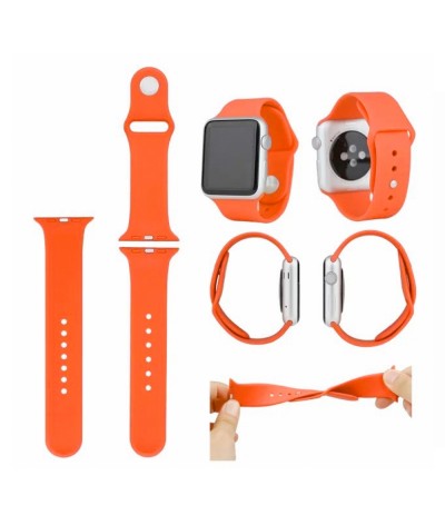 CINTURINO RICAMBIO SILICONE TPU PER APPLE WATCH 42MM OROLOGIO BANDA ARANCIO CINTURINO RICAMBIO SILICONE TPU PER APPLE WATCH 42MM OROLOGIO BANDA ARANCIO