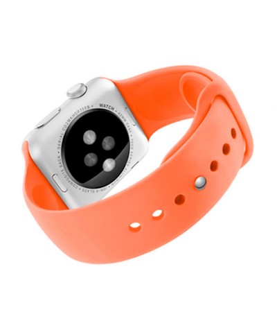 CINTURINO RICAMBIO SILICONE TPU PER APPLE WATCH 42MM OROLOGIO BANDA ARANCIO CINTURINO RICAMBIO SILICONE TPU PER APPLE WATCH 42MM OROLOGIO BANDA ARANCIO