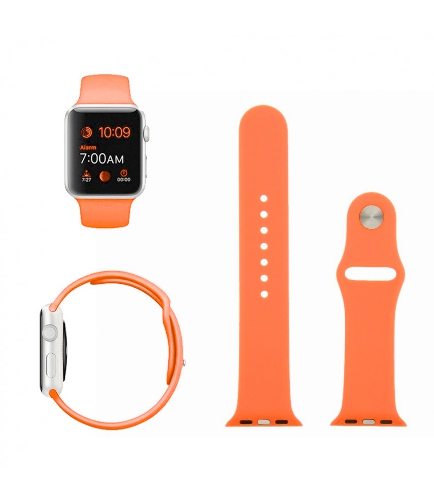 CINTURINO RICAMBIO SILICONE TPU PER APPLE WATCH 42MM OROLOGIO BANDA ARANCIO CINTURINO RICAMBIO SILICONE TPU PER APPLE WATCH 42MM OROLOGIO BANDA ARANCIO