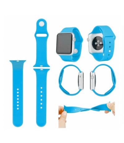 CINTURINO RICAMBIO SILICONE TPU PER APPLE WATCH 42MM OROLOGIO BANDA BLU CINTURINO RICAMBIO SILICONE TPU PER APPLE WATCH 42MM OROLOGIO BANDA BLU