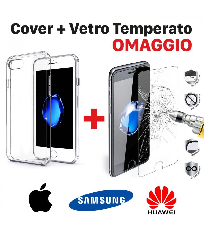KIT CUSTODIA TPU SLIM + TRASPARENTE VETRO TEMPERATO PER IPHONE SAMSUNG HUAWEI KIT CUSTODIA TPU SLIM + TRASPARENTE VETRO TEMPERATO PER IPHONE SAMSUNG HUAWEI