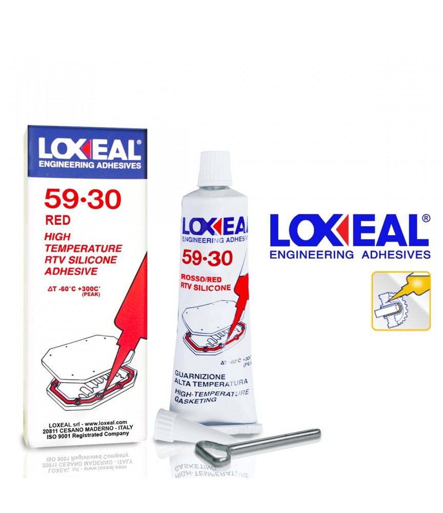 LOXEAL 59-30 ROSSO RED ADESIVO SIGILLANTE SILICONICO 75ML ALTE TEMPERATURE 300 C LOXEAL 59-30 ROSSO RED ADESIVO SIGILLANTE SILICONICO 75ML ALTE TEMPERATURE 300 C