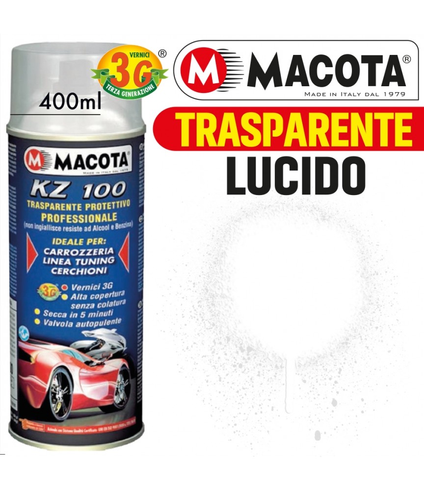 MACOTA KZ100 TRASPARENTE PROTETTIVO PROFESSIONALE OPACO LUCIDO VERNICE SPRAY MACOTA KZ100 TRASPARENTE PROTETTIVO PROFESSIONALE OPACO LUCIDO VERNICE SPRAY