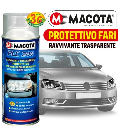 MACOTA VERNICE SPRAY 400ML PLC 200 RAVVIVANTE TRASPARENTE FARI PROTETTIVO TUNING MACOTA VERNICE SPRAY 400ML PLC 200 RAVVIVANTE TRASPARENTE FARI PROTETTIVO TUNING