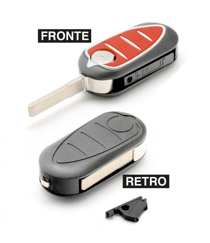 GUSCIO COVER CHIAVE PER TELECOMANDO 3 TASTI ALFA ROMEO MITO GIULIETTA LOGO GUSCIO COVER CHIAVE PER TELECOMANDO 3 TASTI ALFA ROMEO MITO GIULIETTA LOGO