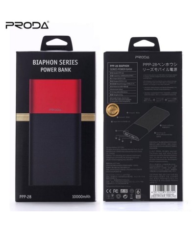 POWER BANK CARICA BATTERIA ESTERNA 10000mAh UNIVERSALE PORTATILE PRODA PPP-28 POWER BANK CARICA BATTERIA ESTERNA 10000mAh UNIVERSALE PORTATILE PRODA PPP-28