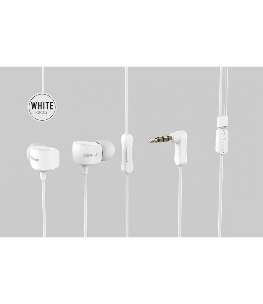 CUFFIE AURICOLARI PER SMARTPHONE TABLET CON RISPONDITORE MICROFONO REMAX RM-502 CUFFIE AURICOLARI PER SMARTPHONE TABLET CON RISPONDITORE MICROFONO REMAX RM-502