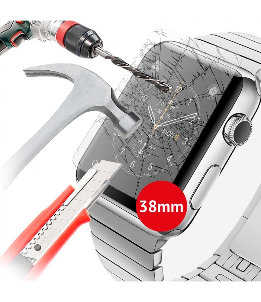 FLY*PELLICOLA PER APPLE WATCH 38mm PROTEGGI DISPLAY SCHERMO VETRO TEMPERATO ANTIURTO FLY*PELLICOLA PER APPLE WATCH 38mm PROTEGGI DISPLAY SCHERMO VETRO TEMPERATO ANTIURTO