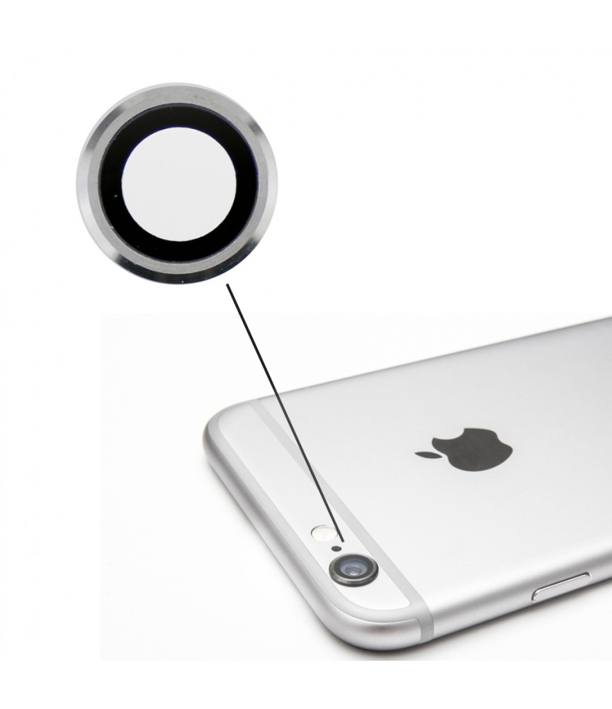 RICAMBIO VETRO LENTE CAMERA POSTERIORE PER APPLE IPHONE 6 GRIGIO SILVER FRAME RICAMBIO VETRO LENTE CAMERA POSTERIORE PER APPLE IPHONE 6 GRIGIO SILVER FRAME